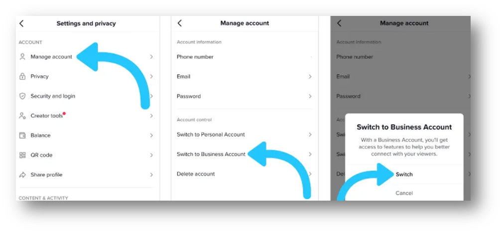 A step by step walk through on how you set up your business account in Tiktok. 