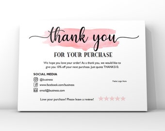 Etsy Thank You Note To Buyer