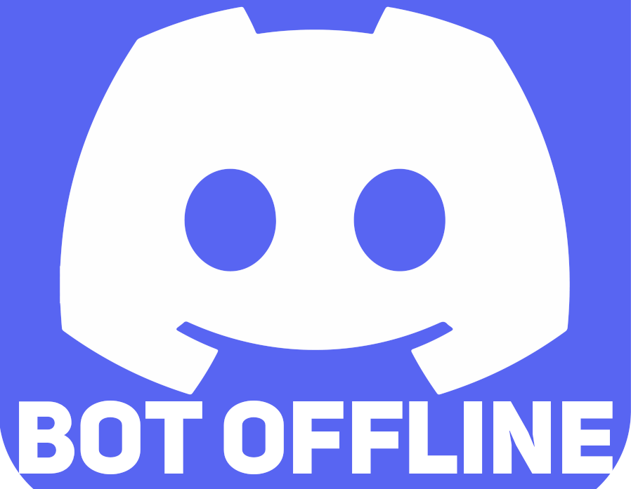 The discord logo with "bot offline" text included.