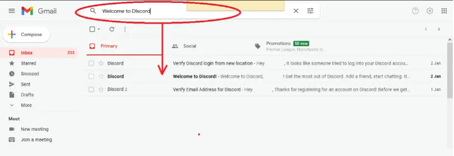 Step 2: Type ‘Welcome to Discord’ on the search bar