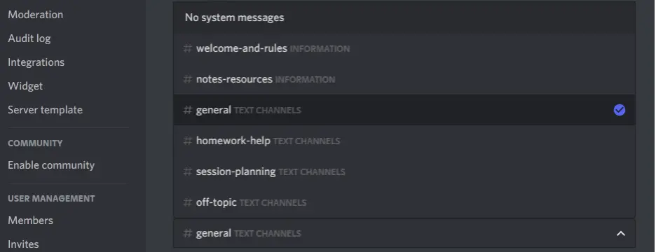 Step 4: Choose text channel