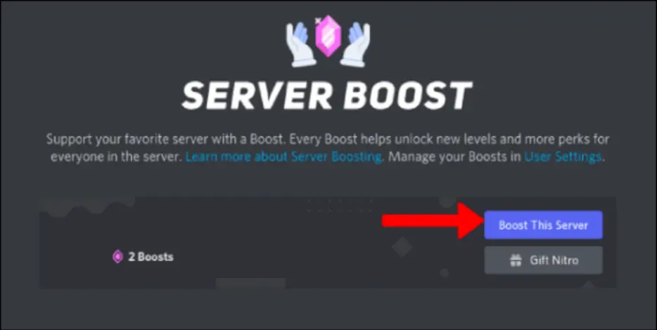 Early Support Discord - Step 4: Click on Boost This Server