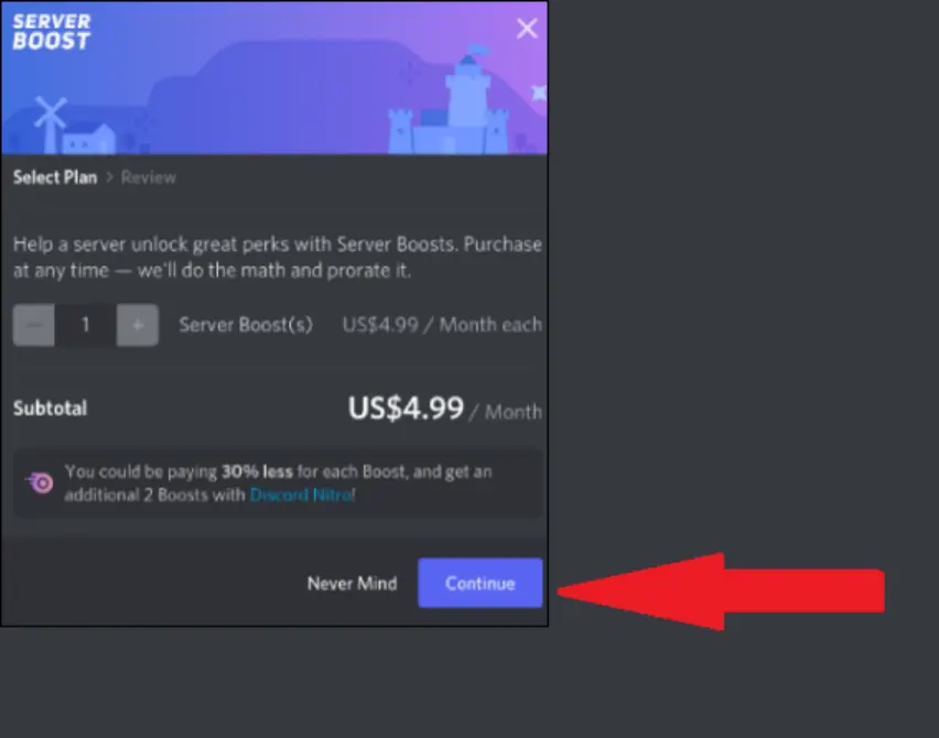 Early Support Discord - Step 5; Check out and click Continue