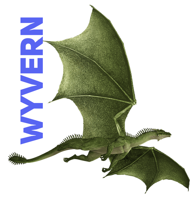 A green wyvern in flight