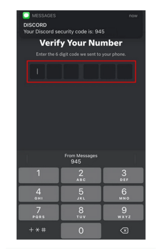 Step 5: Enter verification code