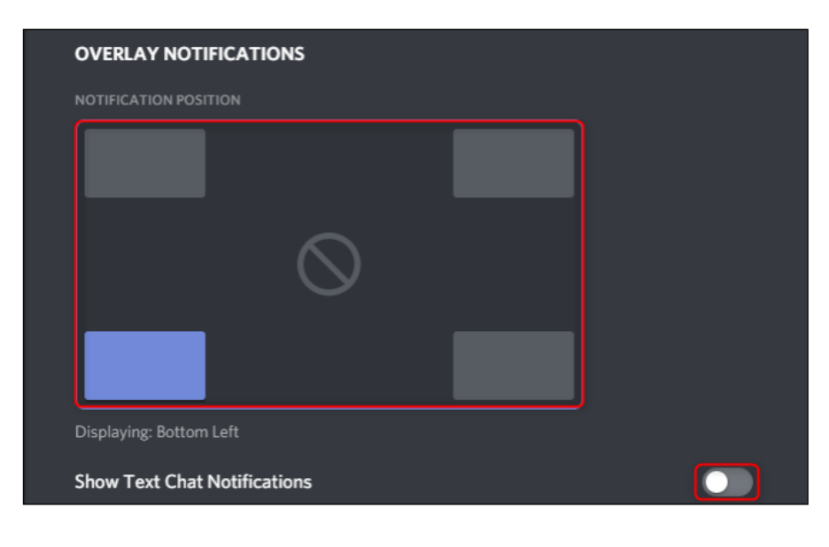 Overlay disabled