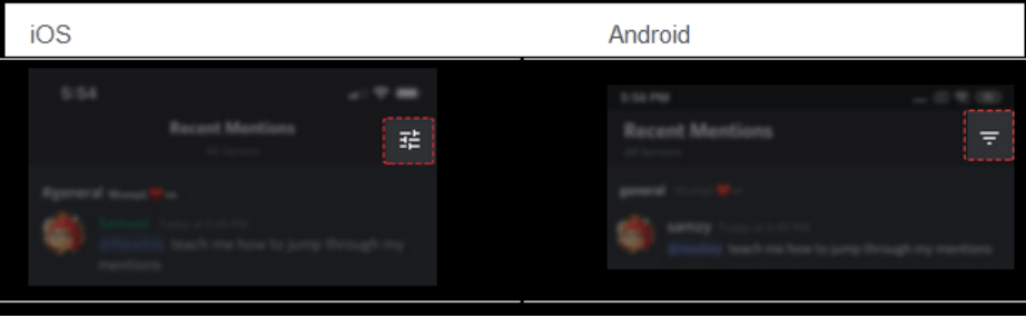 Step 2: Tap the filter icon on your Discord app