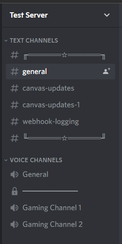 Discord Server with Dividers