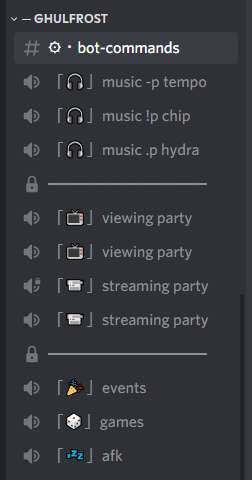 Discord Voice Channel Category with Divider