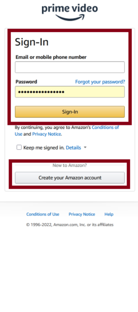 Add Your Mobile Number to Enable Prime Gaming - Sign in/sign up for an Amazon account 