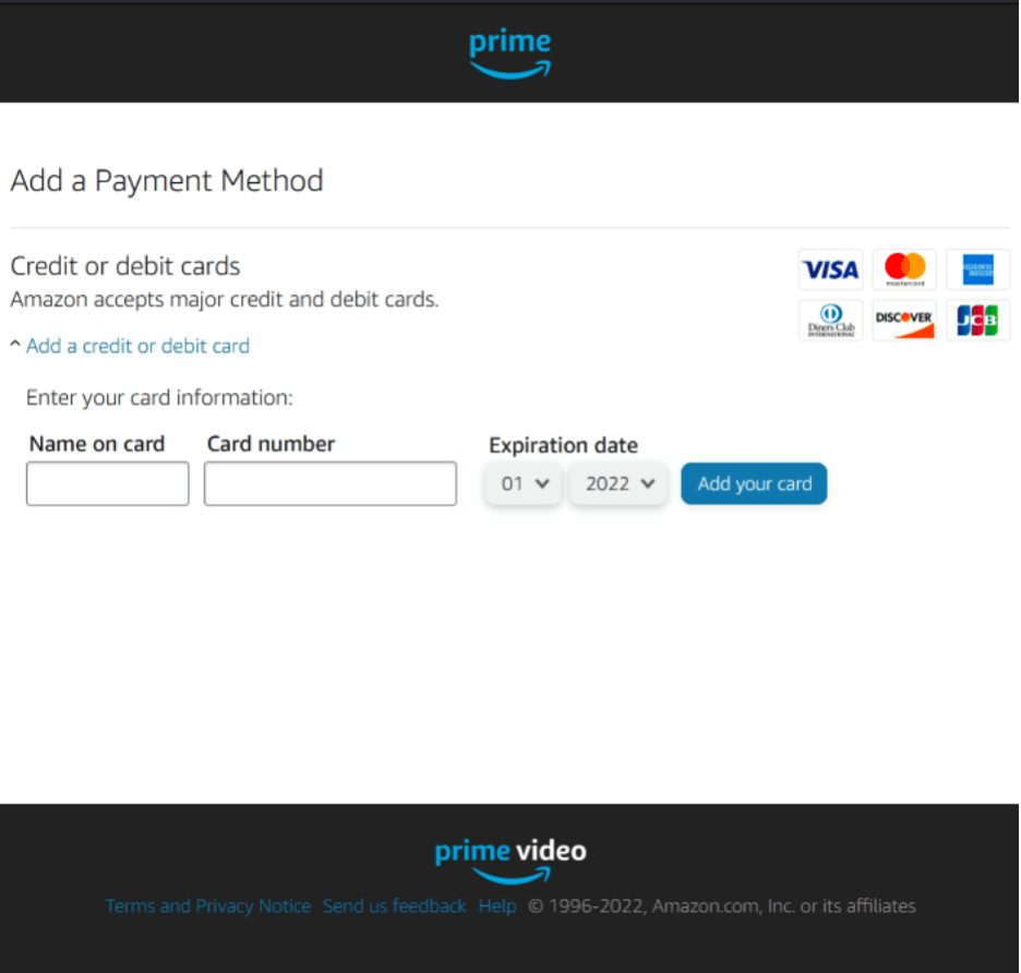 Add Your Mobile Number to Enable Prime Gaming - Add payment information and confirm 