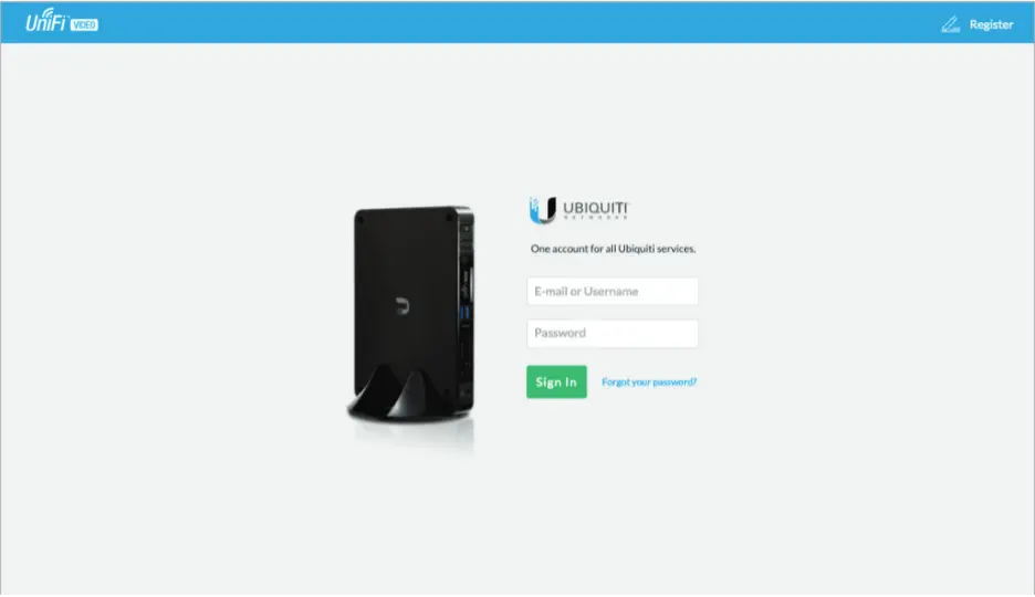 UniFi Video Download - Enter Ubiquiti account credentials and tap Sign In