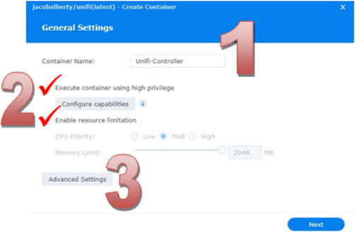 Ubiquiti NAS - Configure the Unifi Container