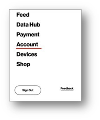 My Verizon app - Account