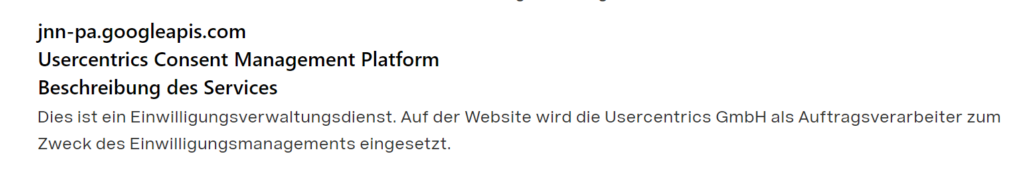 jnn-pa.googleapis.com on Teufel's privacy policy