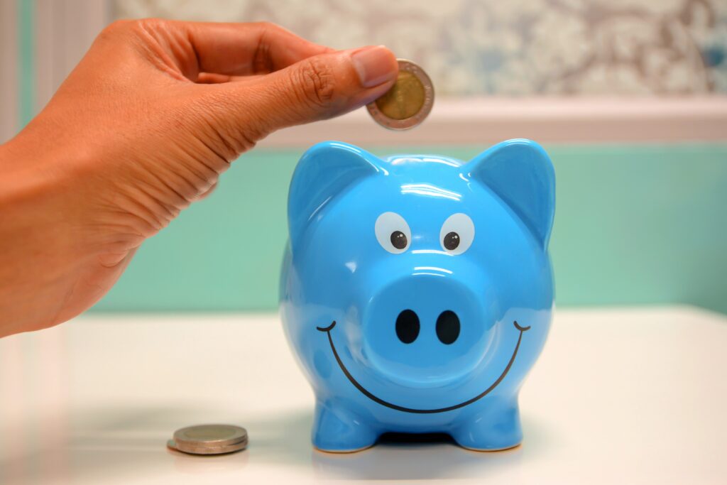 saving money in moneybox