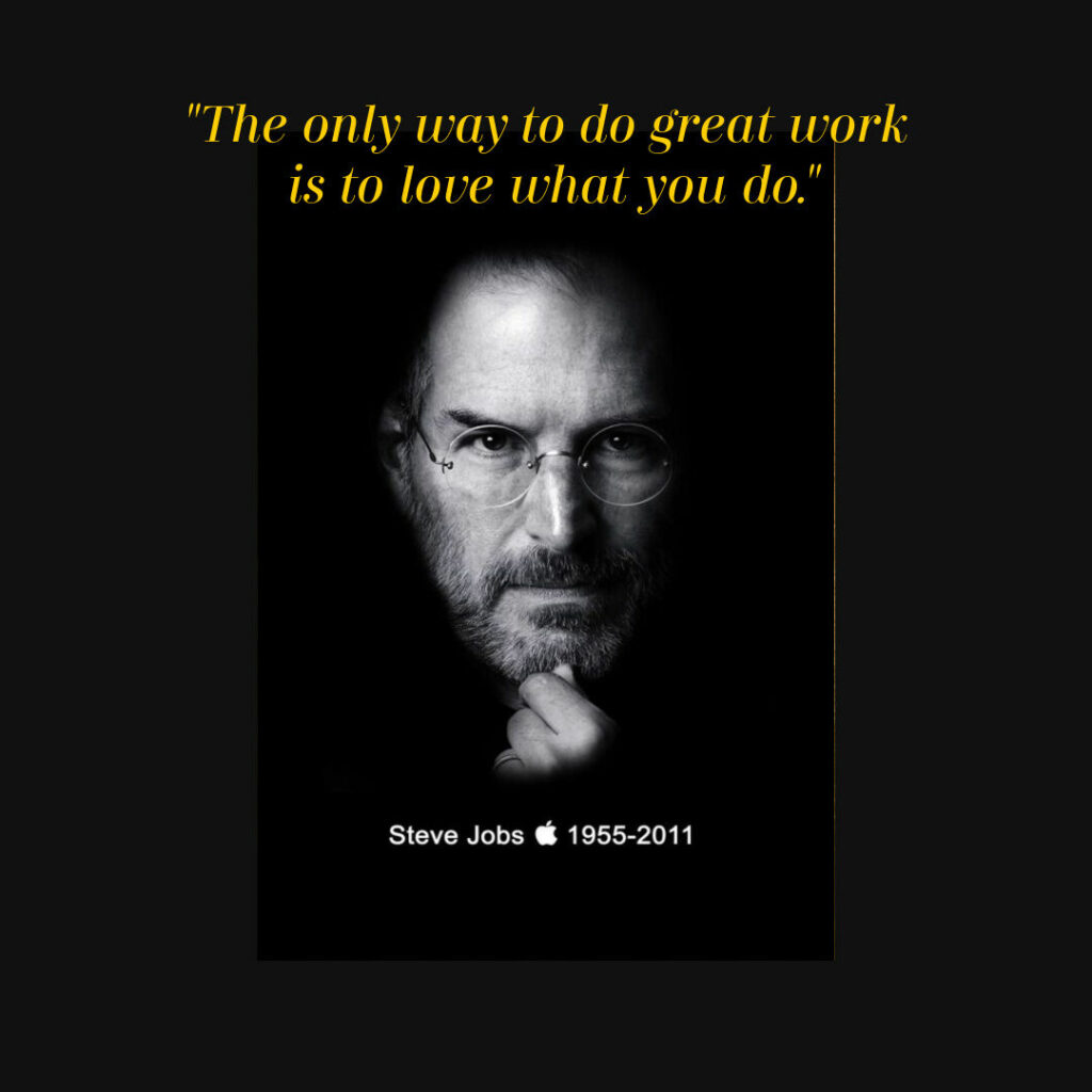 Short Motivational Quotes - Steve Jobs Famous Quote about loving what you do