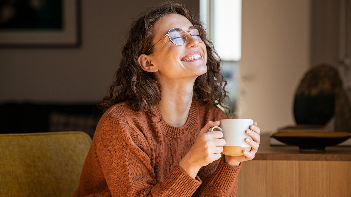 woman enjoying her coffee